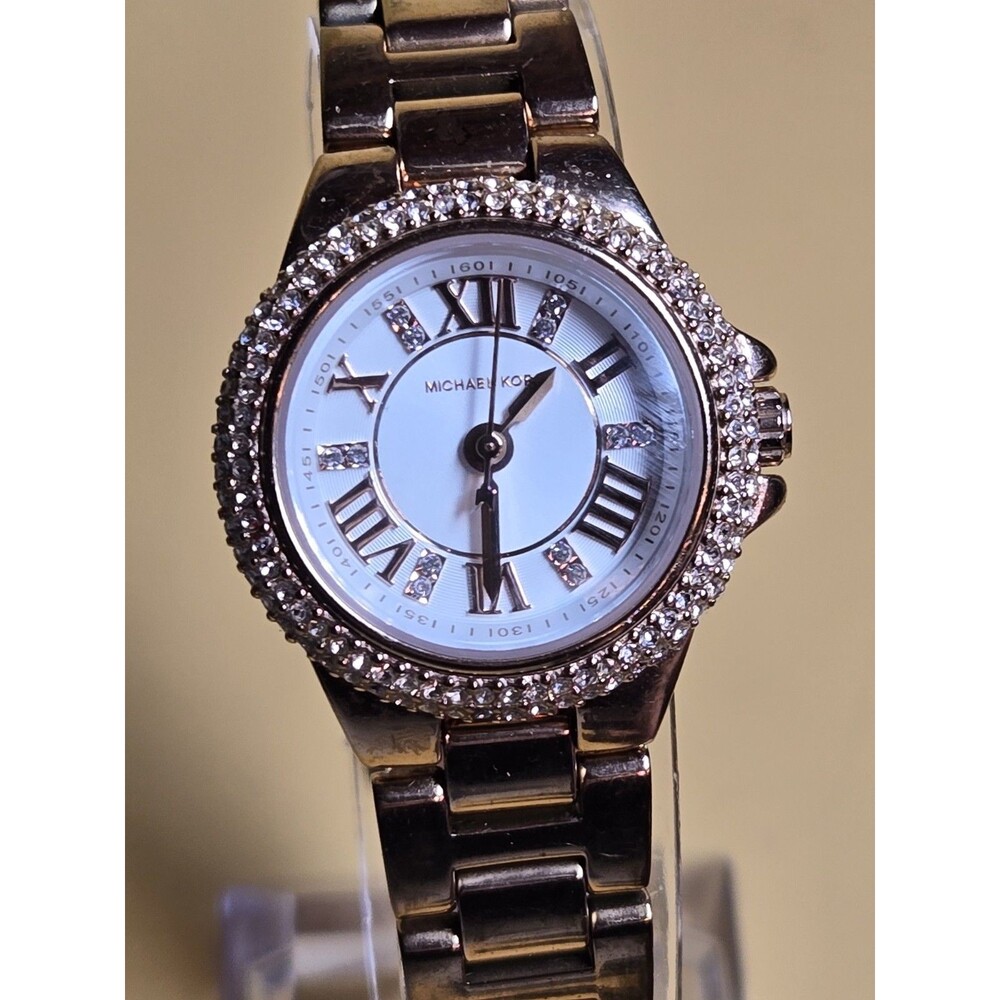 Michael Kors Camille White Dial Rose Gold-Tone Ladies' 27.5mm Watch MK3253.
